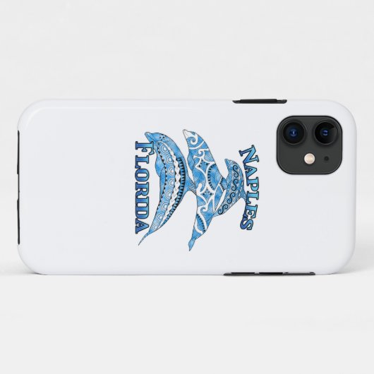 Naples Florida Vacation Tribal Dolphins Case-Mate iPhoneケース (裏面(横))