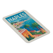 Naples Italy Illustration Travel Art Vintage マグネット (右側)