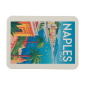 Naples Italy Illustration Travel Art Vintage マグネット (横)