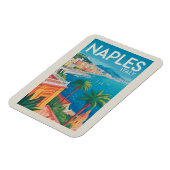 Naples Italy Illustration Travel Art Vintage マグネット (左側)