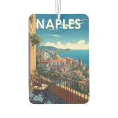 Naples Italy Travel Art Vintage カーエアーフレッシュナー (裏面)