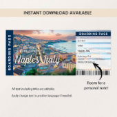 Naples Italy Trip Surprise Boarding Pass Card 招待状