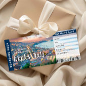 Naples Italy Trip Surprise Boarding Pass Card 招待状