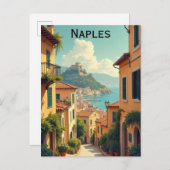 Naples Italy Vintage Travel Illustration ポストカード (正面/裏面)