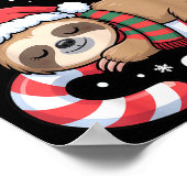 Napng Through The Snow Funny Sloth Candy Cane Xmas ポスター (角)