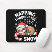Napng Through The Snow Funny Sloth Candy Cane Xmas マウスパッド (マウス)