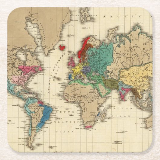 Napoleon Bonaparteの1811年の広告の帝国 スクエアペーパーコースター (正面)