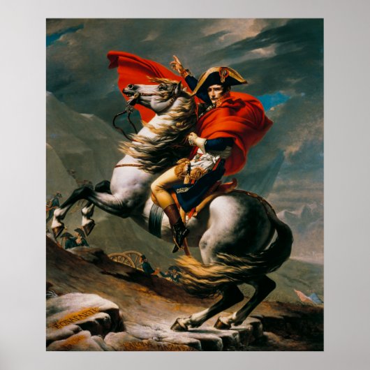 Napoleon Crossing the Alps by Jacques-Louis David ポスター (正面)