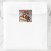 Napoleon Crossing the Alps, c.1800 (キャンバス上の油) スクエアシール (バッグ)