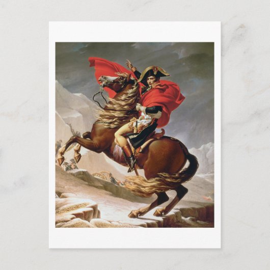 Napoleon Crossing the Alps, c.1800 (キャンバス上の油) ポストカード (正面)