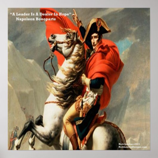 Napoleon On Horse & Leader Quote Poster ポスター (正面)