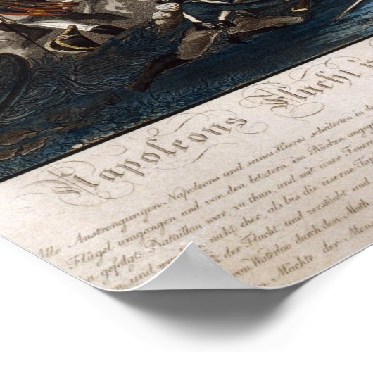 Napoleon's flight from the Battle of Waterloo ポスター (角)