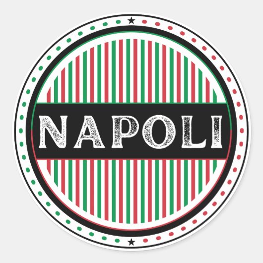 Napoli City Pride Emblem – Italian Identity ラウンドシール (正面)