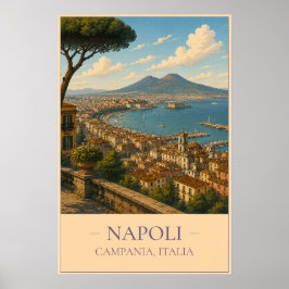 Napoli, Italy – Vintage Travel Poster ポスター