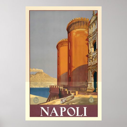 Napoli Naples Campania Italy Vintage Travel Poster ポスター (正面)