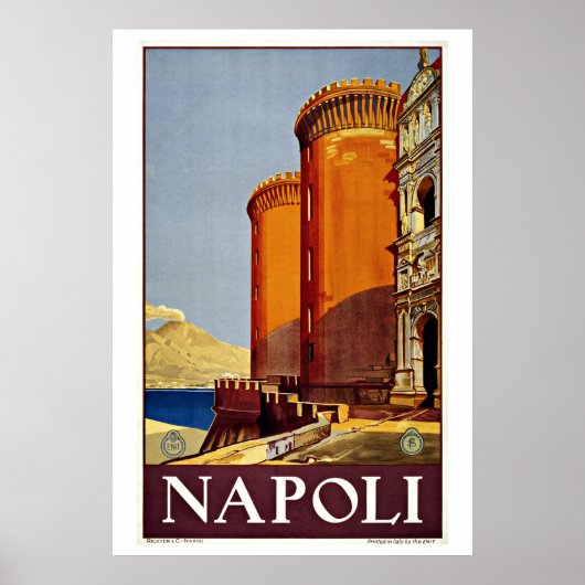 Napoli Naples Italy Vintage Travel ポスター (正面)