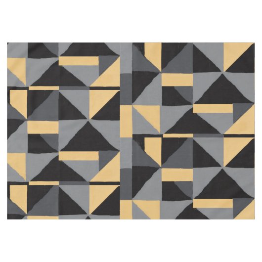 Nappe Géométrique Noire, Grise et Or テーブルクロス (正面(横))
