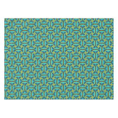 Nappe Jimette Design jaune noir et turquoise テーブルクロス (正面(横))