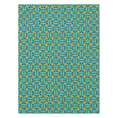 Nappe Jimette Design jaune noir et turquoise テーブルクロス (正面)