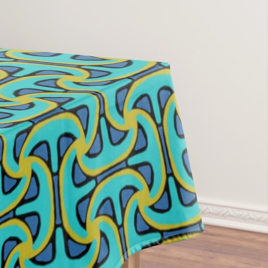 Nappe Jimette Design jaune noir et turquoise テーブルクロス (インサイチュ)