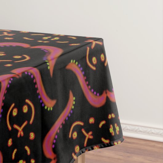 Nappe Jimette Design rose orange noir テーブルクロス (インサイチュ)