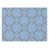 Nappe Jimette Design rose vert noir sur bleu テーブルクロス (正面(横))