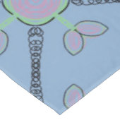 Nappe Jimette Design rose vert noir sur bleu テーブルクロス (アングル)