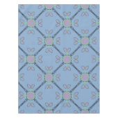 Nappe Jimette Design rose vert noir sur bleu テーブルクロス (正面)