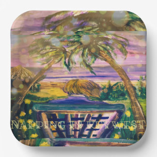 Napping in Key West Fun and Casual ペーパープレート