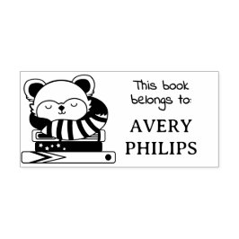 Napping Red Panda This Book Belongs To セルフインキングスタンプ