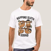 Napping Sloth Squad T-Shirt - Animal Sleep Gang  Tシャツ (正面)