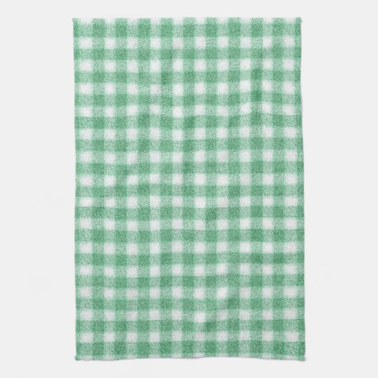 Nappy Mint Green Gingham  キッチンタオル (縦)