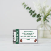 Nappy Raffle Ticket, Sports, Football Baby Shower エンクロージャーカード (スタンド正面)