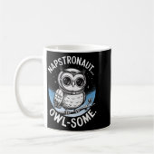 Napstronaut Owl Some Funny Space Cute Owl コーヒーマグカップ (左)