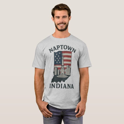 Naptown Indiana Monument Circle Tee Tシャツ (正面フル)