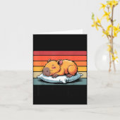 Napybara For Men Women Cute Capybara Sleeng Nap Lo カード (黄色い花)