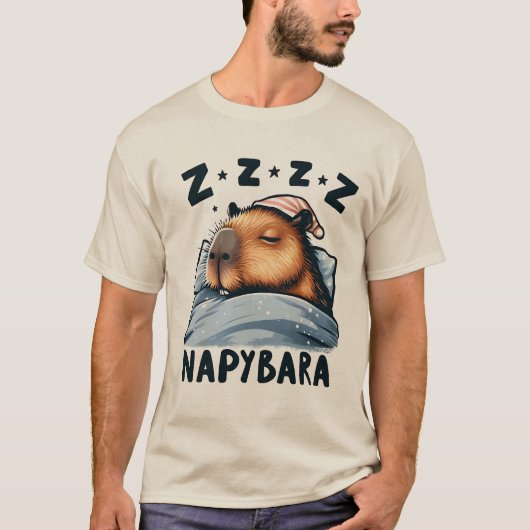 Napybara - Sleeping Capybara Tシャツ (正面)