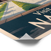 Nara Japan Illustration Travel Art Vintage ポスター (角)