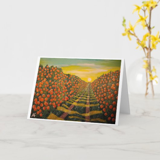 Naranjas de Valencia絵を描's by Alfredキツネ カード (黄色い花)