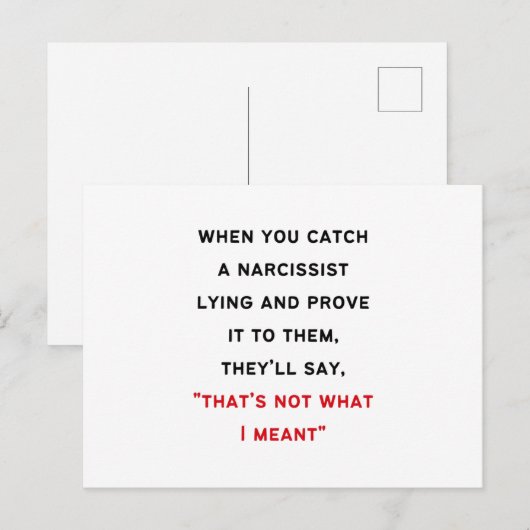 Narcissist Gaslighting ポストカード (正面/裏面)