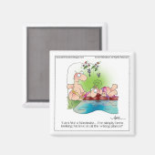 NARCISSIST WOMAN Cartoon Magnet by April McCalum マグネット (正面/裏面)