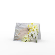 narcissus，スクリプトとハートありがとうノートカード