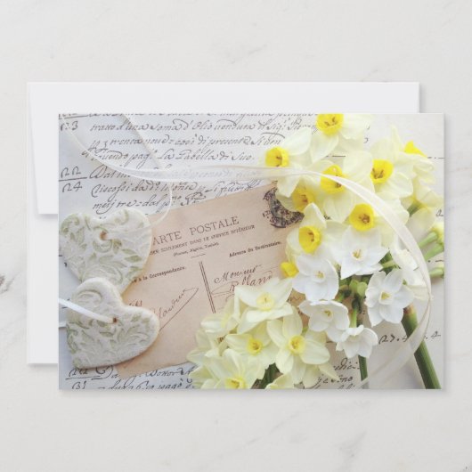 narcissus、スクリプトハートの結婚式招待状 招待状 (正面)