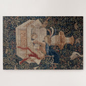 Narcissus at the Well, Medieval Tapestry ジグソーパズル (横)