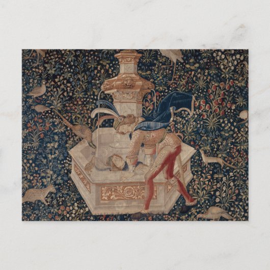 Narcissus at the Well, Medieval Tapestry ポストカード (正面)