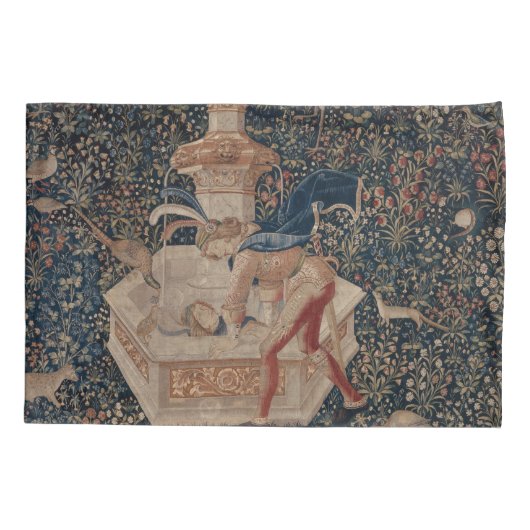 Narcissus at the Well, Medieval Tapestry 枕カバー (裏面)