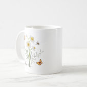 Narcissus Birth Month Flower コーヒーマグカップ (正面左)