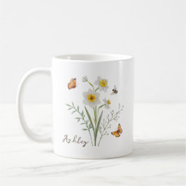 Narcissus Birth Month Flower コーヒーマグカップ