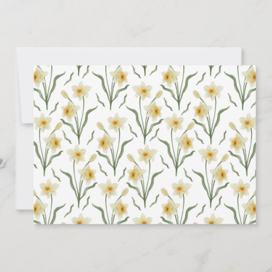 Narcissus Floral Botanical Note Card ノートカード (正面)