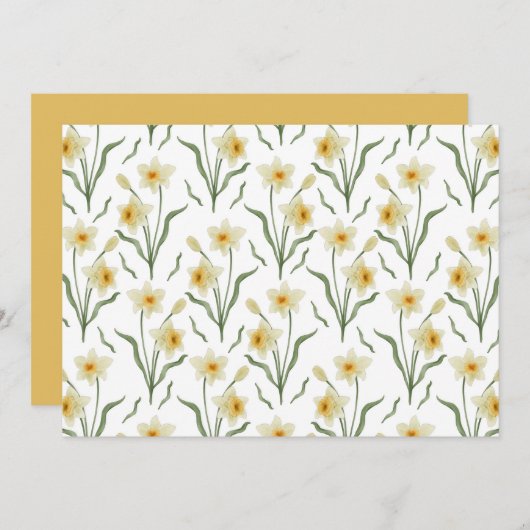 Narcissus Floral Botanical Note Card ノートカード (正面/裏面)